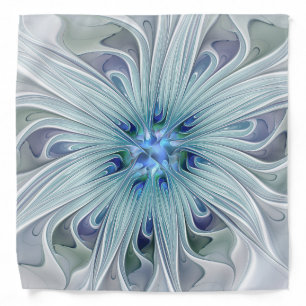 Floral Beauty Abstract Modern Blue Pastel Flower Bandana