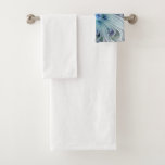 Floral Beauty Abstract Modern Blue Pastel Flower Bath Towel Set