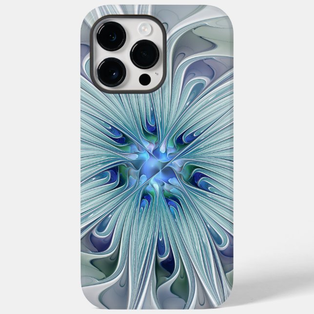 Floral Beauty Abstract Modern Blue Pastel Flower Case-Mate iPhone Case (Back)