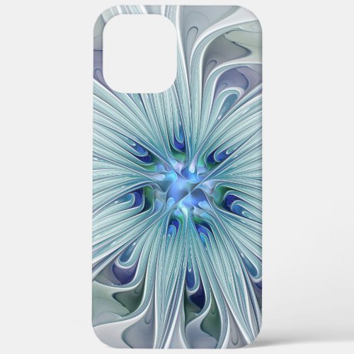 Floral Beauty Abstract Modern Blue Pastel Flower iPhone 12 Pro Max Case