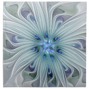 Floral Beauty Abstract Modern Blue Pastel Flower Cloth Napkin