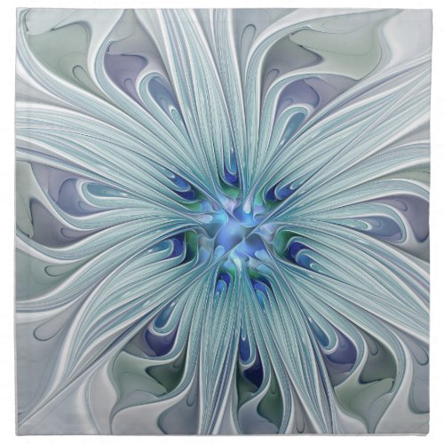 Floral Beauty Abstract Modern Blue Pastel Flower Cloth Napkin