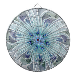 Floral Beauty Abstract Modern Blue Pastel Flower Dart Board