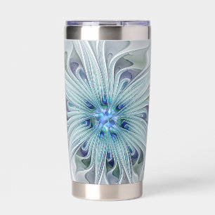 Floral Beauty Abstract Modern Blue Pastel Flower Insulated Tumbler