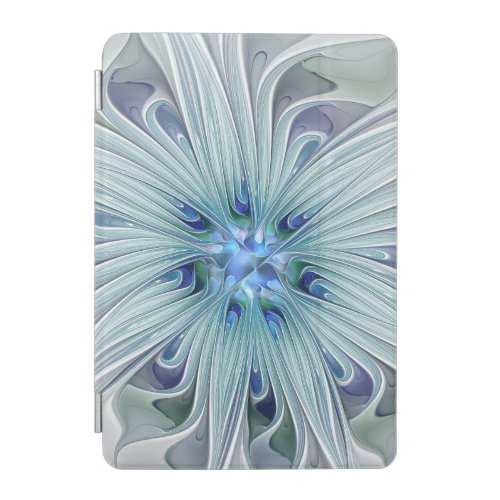 Floral Beauty Abstract Modern Blue Pastel Flower iPad Mini Cover