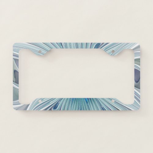 Floral Beauty Abstract Modern Blue Pastel Flower License Plate Frame