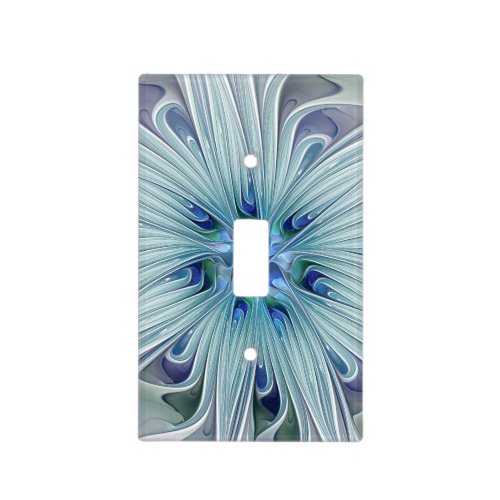 Floral Beauty Abstract Modern Blue Pastel Flower Light Switch Cover