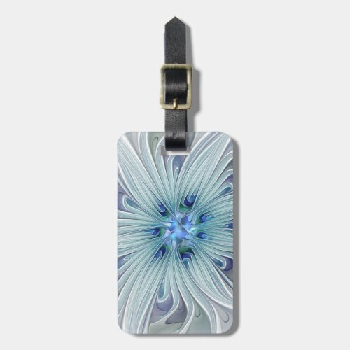 Floral Beauty Abstract Modern Blue Pastel Flower Luggage Tag