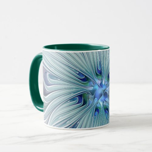 Floral Beauty Abstract Modern Blue Pastel Flower Mug