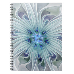 Floral Beauty Abstract Modern Blue Pastel Flower Notebook