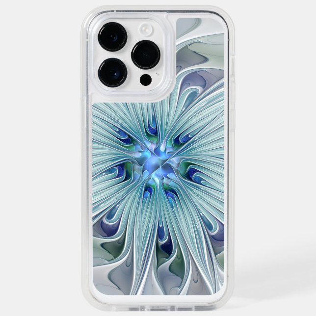 Floral Beauty Abstract Modern Blue Pastel Flower Otterbox iPhone Case (Back)