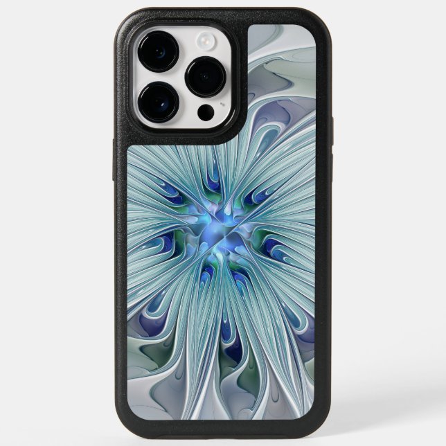Floral Beauty Abstract Modern Blue Pastel Flower Otterbox iPhone Case (Back)
