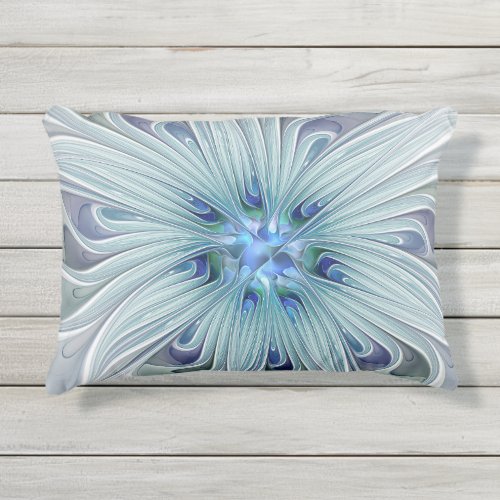 Floral Beauty Abstract Modern Blue Pastel Flower Outdoor Pillow