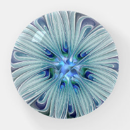 Floral Beauty Abstract Modern Blue Pastel Flower Paperweight