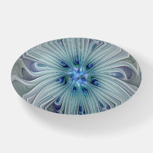 Floral Beauty Abstract Modern Blue Pastel Flower Paperweight
