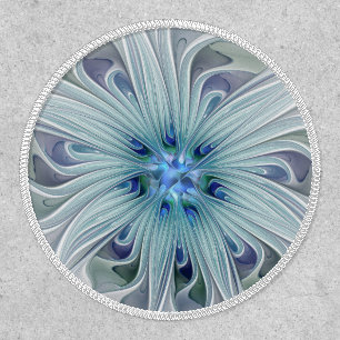 Floral Beauty Abstract Modern Blue Pastel Flower Patch