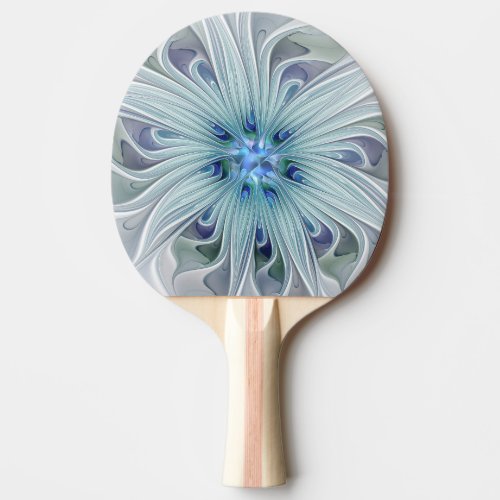 Floral Beauty Abstract Modern Blue Pastel Flower Ping Pong Paddle