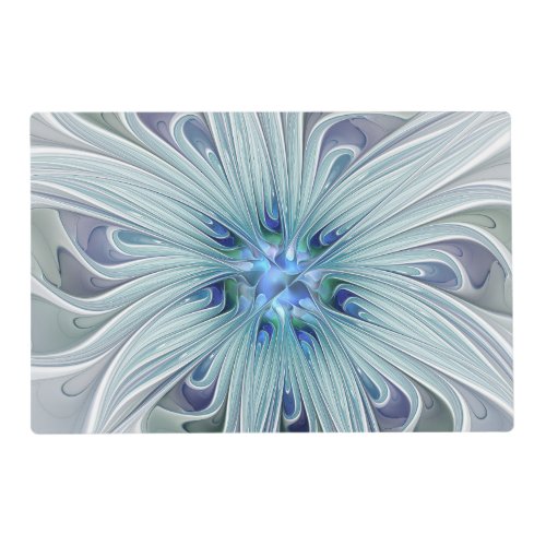 Floral Beauty Abstract Modern Blue Pastel Flower Placemat