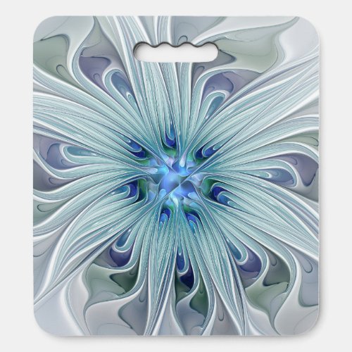 Floral Beauty Abstract Modern Blue Pastel Flower Seat Cushion