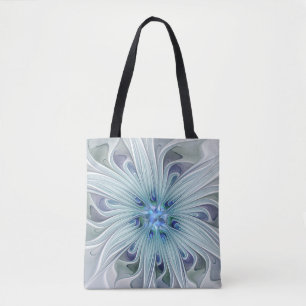 Floral Beauty Abstract Modern Blue Pastel Flower Tote Bag
