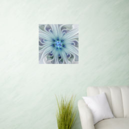 Floral Beauty Abstract Modern Blue Pastel Flower Wall Decal