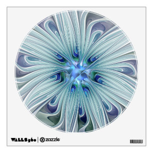Floral Beauty Abstract Modern Blue Pastel Flower Wall Decal
