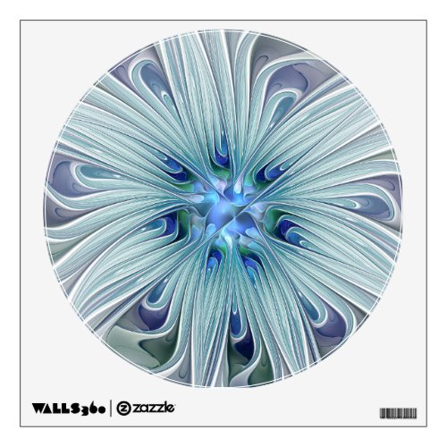 Floral Beauty Abstract Modern Blue Pastel Flower Wall Decal
