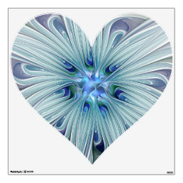 Floral Beauty Abstract Modern Blue Pastel Heart Wall Decal