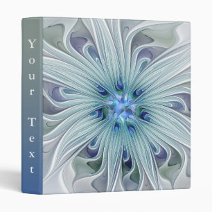 Floral Beauty Abstract Modern Pastel Flower Text 3 Ring Binder