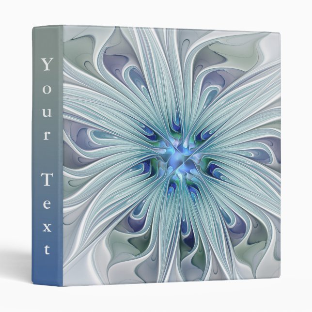 Floral Beauty Abstract Modern Pastel Flower Text 3 Ring Binder (Front/Spine)