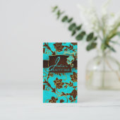 Floral Beauty Business Cards Gold Trim (Standing Front)