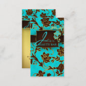 Floral Beauty Business Cards Gold Trim (Front/Back)