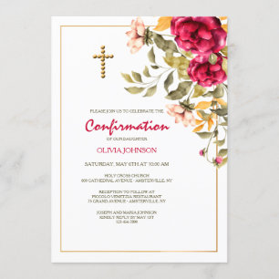 Floral Beauty Confirmation Invitation