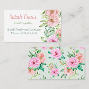 Floral Beauty Consultant Business Card