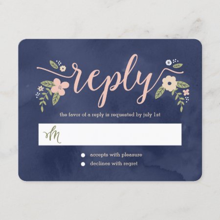Floral Beauty Editable Color Wedding Response Card
