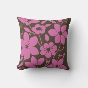 Pretty Pink and Black Archaeologist Trowel Throw Pillow