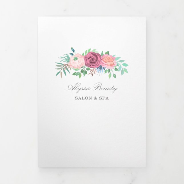 Floral Beauty Salon Modern Business Brochure (Cover)