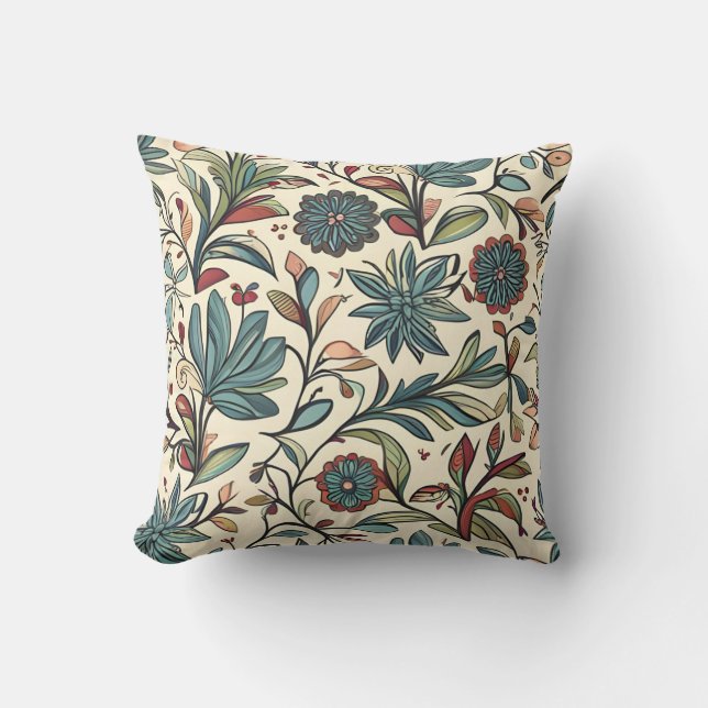Floral Beauty Throw Pillow (Front)