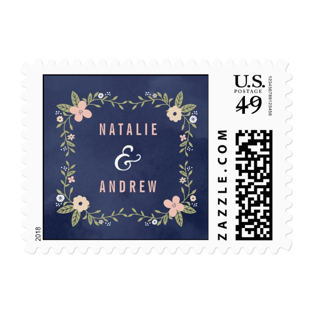 Floral Beauty Wedding Postage Stamp