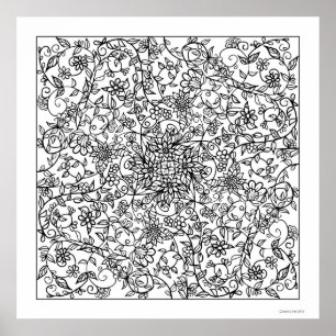 Floral Beauty You Color Beautiful Large Poster