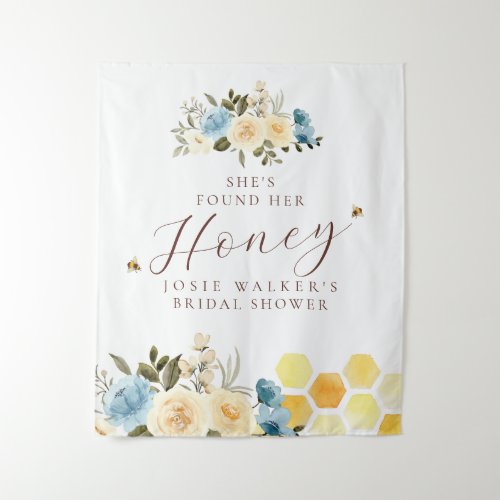 Floral Bee Bridal Shower Tapestry