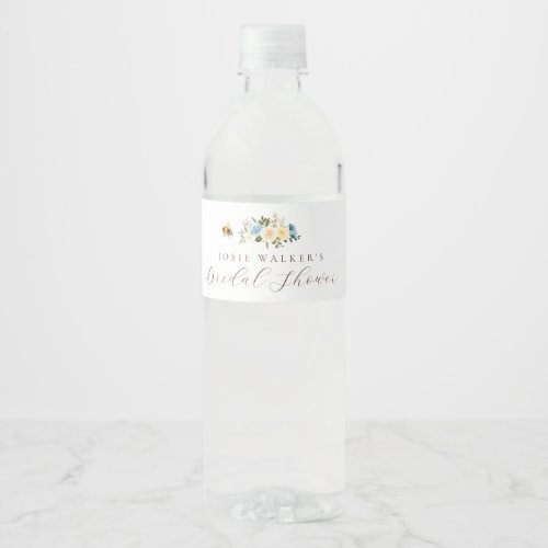 Floral Bee Bridal Shower Water Bottle Label