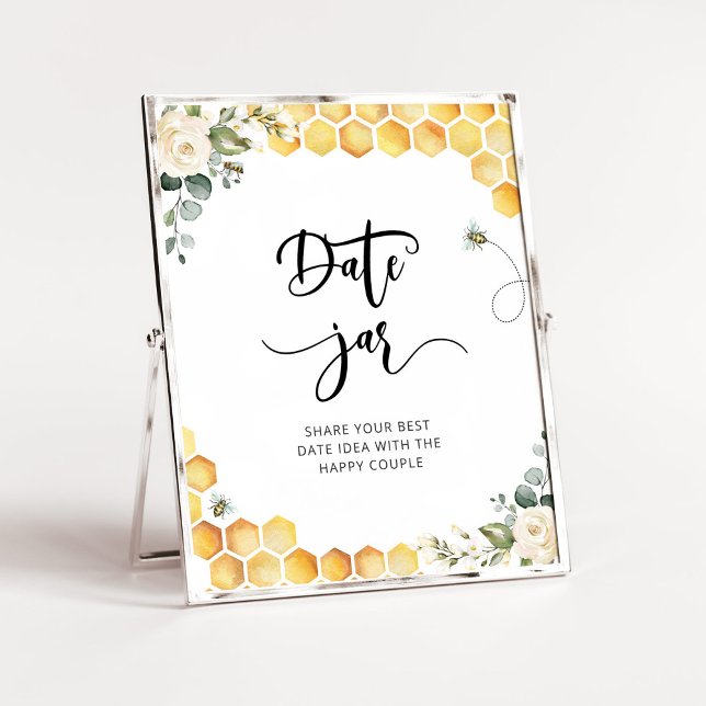 Floral bee date night ideas. Date jar bridal Poster (Creator Uploaded)