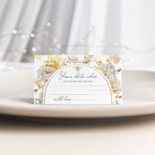 Floral bee Date night ideas. Date jar Enclosure Card