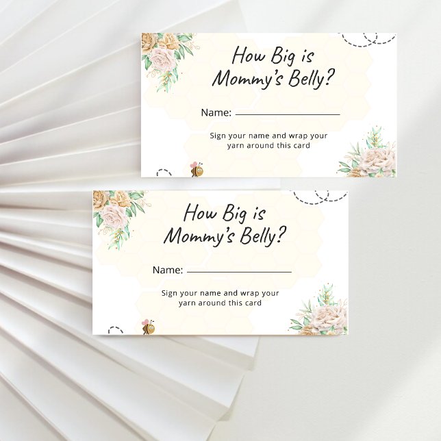 Floral bee how big is mommy's belly enclosure card (Creator Uploaded)