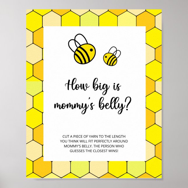 Floral bee how big is mommy's belly game poster (Front)