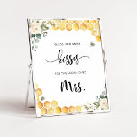 Floral bee how many kisses bridal shower game poster<br><div class="desc">Floral bee how many kisses bridal shower game poster.
Matching items available.</div>