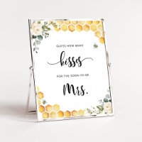 Floral bee how many kisses bridal shower game
