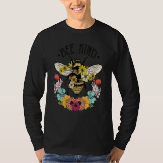 Floral Bee Kind  Quotes Graphic Tees & Cool Design