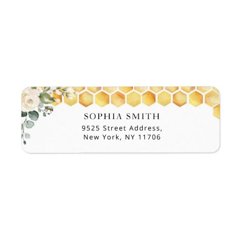 Floral bee Return Address  Label